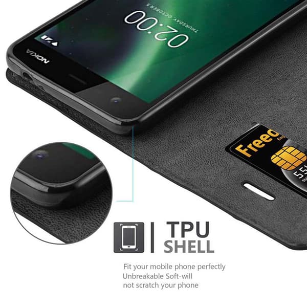 Nokia 2 2017 Fodral Skal Plånboksfodral Case med magnetisk stängning, ståfunktion och kortficka