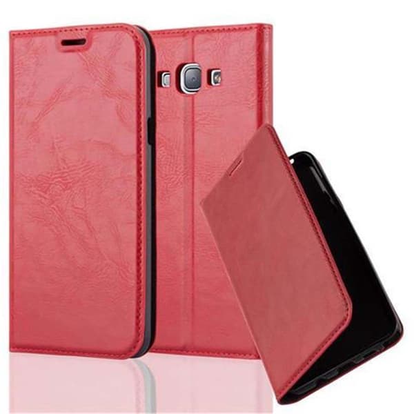 Samsung Galaxy A8 2015 Fodral Skal Plånboksfodral Case med magnetisk stängning, ståfunktion och kortficka ÄPPLE RÖD
