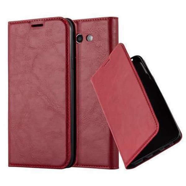 Samsung Galaxy J7 2017 US Version Fodral Skal Plånboksfodral Case med magnetisk stängning, ståfunktion och kortficka ÄPPLE RÖD