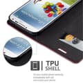 Miniatyrbild 5 av 7: Samsung Galaxy S4 Fodral Skal Plånboksfodral Case med magnetisk stängning, ståfunktion och kortficka