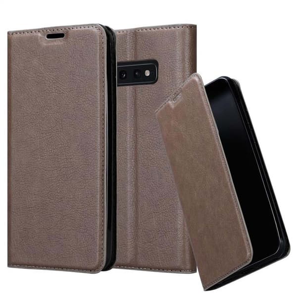 Lommebokdeksel til Samsung Galaxy S10e Deksel med magnetisk lukking, stativfunksjon og kortlomme KAFFEBRUNN