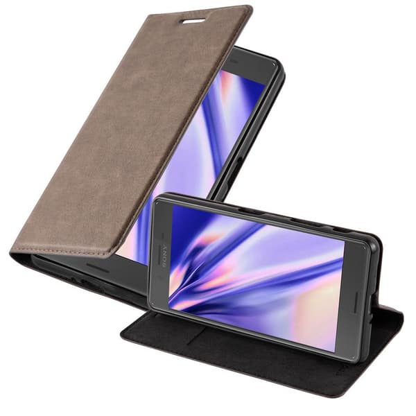 Sony Xperia X PERFORMANCE Suojakotelo Suojakuori Lompakkokotelo Matkapuhelinkotelo jossa magneettisuljenta, jalusta-toiminto ja korttitasku KAHVIN RUSKEA