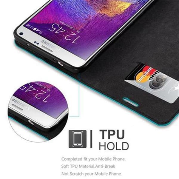 Lommebokdeksel til Samsung Galaxy NOTE 4 Deksel med magnetisk lukking, stativfunksjon og kortlomme