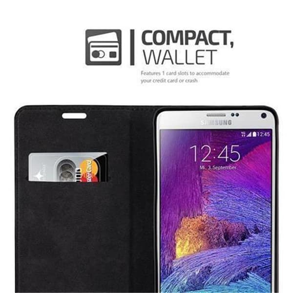 Lommebokdeksel til Samsung Galaxy NOTE 4 Deksel med magnetisk lukking, stativfunksjon og kortlomme