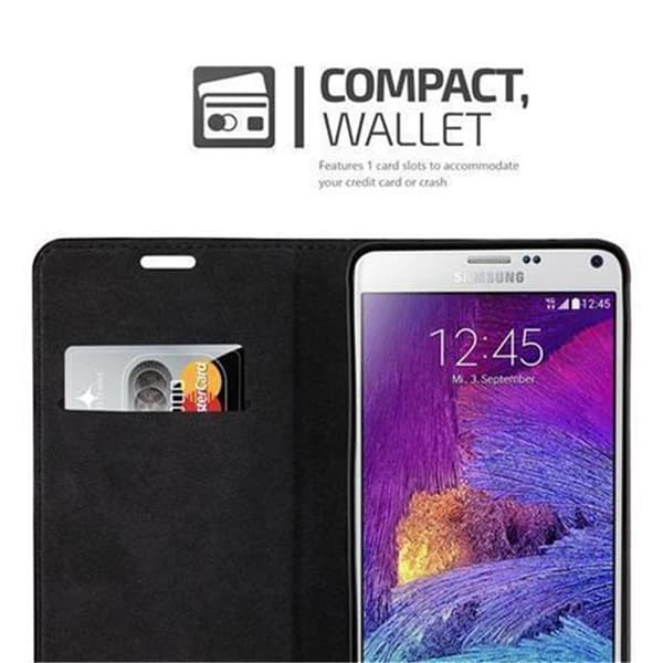 Lommebokdeksel til Samsung Galaxy NOTE 4 Deksel med magnetisk lukking, stativfunksjon og kortlomme