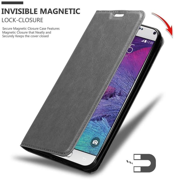 Lommebokdeksel til Samsung Galaxy NOTE 4 Deksel med magnetisk lukking, stativfunksjon og kortlomme