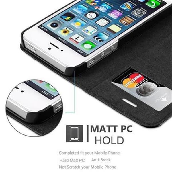 iPhone 5 / 5S / SE 2016 Suojakotelo Suojakuori Lompakkokotelo Matkapuhelinkotelo jossa magneettisuljenta, jalusta-toiminto ja korttitasku