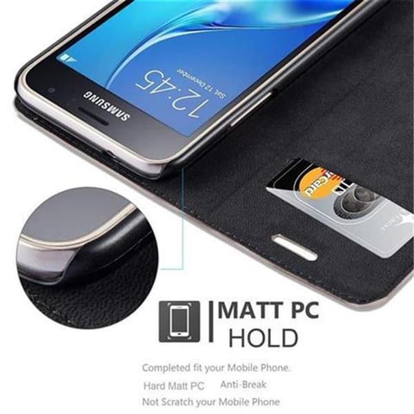 Samsung Galaxy J1 2016 Suojakotelo Suojakuori Lompakkokotelo Matkapuhelinkotelo jossa magneettisuljenta, jalusta-toiminto ja korttitasku
