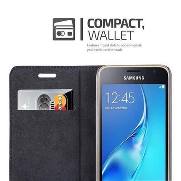 Samsung Galaxy J1 2016 Suojakotelo Suojakuori Lompakkokotelo Matkapuhelinkotelo jossa magneettisuljenta, jalusta-toiminto ja korttitasku