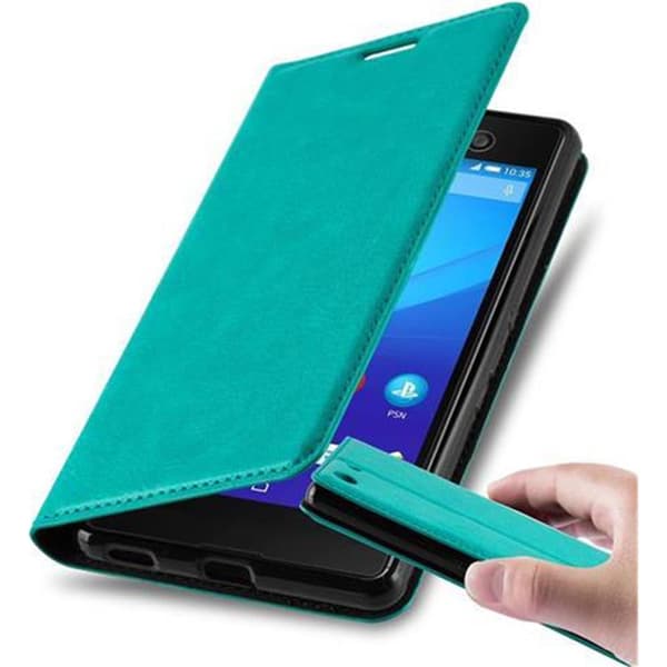Lommebokdeksel til Sony Xperia M5 Deksel med magnetisk lukking, stativfunksjon og kortlomme