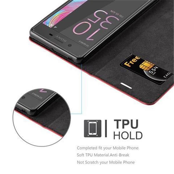 Lommebokdeksel til Sony Xperia X Deksel med magnetisk lukking, stativfunksjon og kortlomme