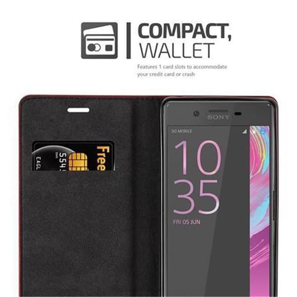 Lommebokdeksel til Sony Xperia X Deksel med magnetisk lukking, stativfunksjon og kortlomme