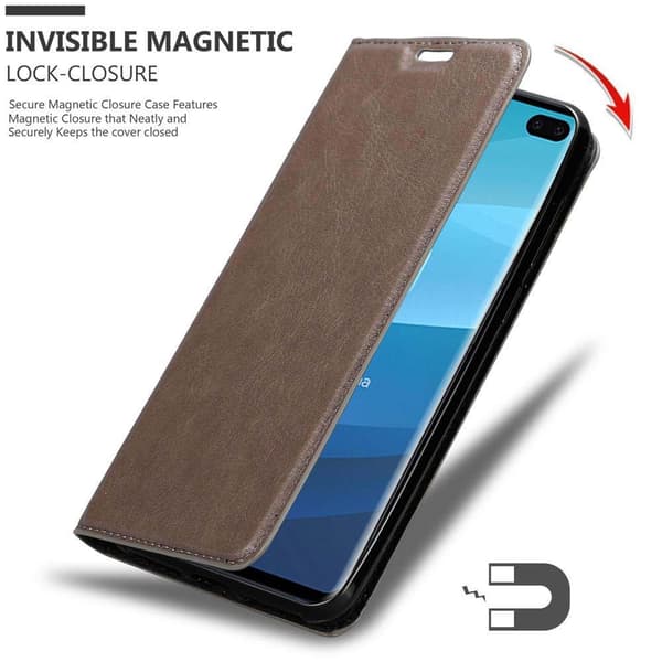 Lommebokdeksel til Samsung Galaxy S10 PLUS Deksel med magnetisk lukking, stativfunksjon og kortlomme