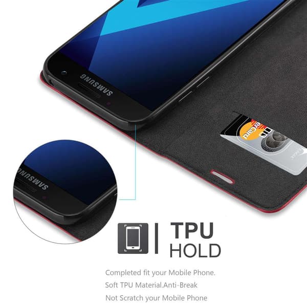 Samsung Galaxy A7 2017 Suojakotelo Suojakuori Lompakkokotelo Matkapuhelinkotelo jossa magneettisuljenta, jalusta-toiminto ja korttitasku