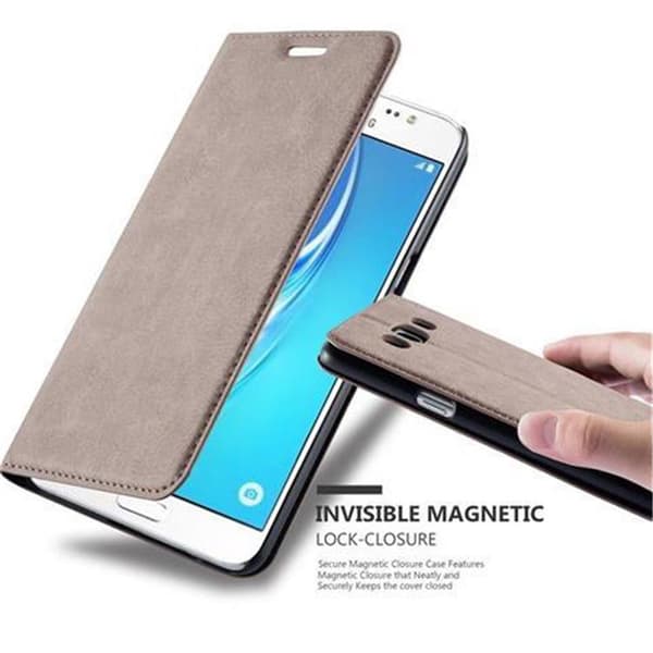 Samsung Galaxy J5 2016 Fodral Skal Plånboksfodral Case med magnetisk stängning, ståfunktion och kortficka KAFFE BRUN