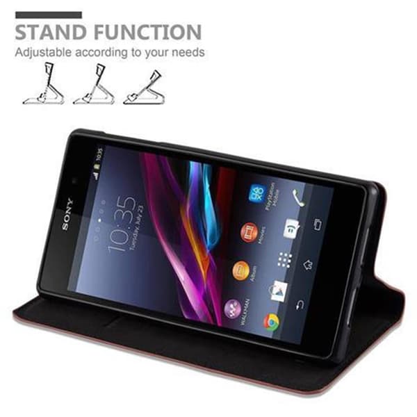 Sony Xperia Z1 Suojakotelo Suojakuori Lompakkokotelo Matkapuhelinkotelo jossa magneettisuljenta, jalusta-toiminto ja korttitasku