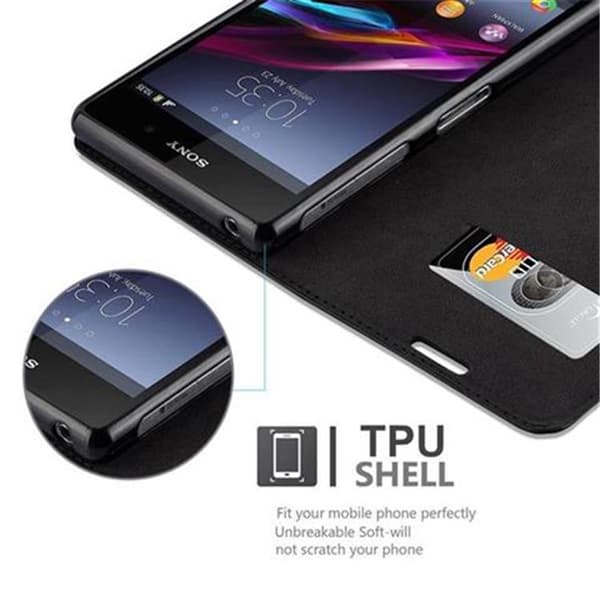 Sony Xperia Z1 Fodral Skal Plånboksfodral Case med magnetisk stängning, ståfunktion och kortficka