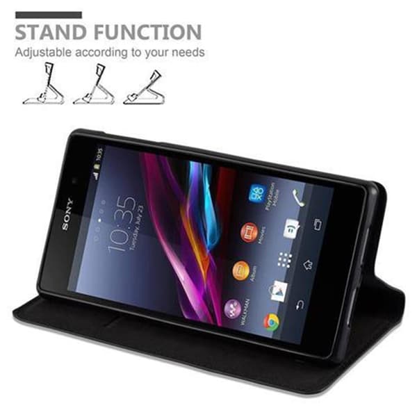 Sony Xperia Z1 Fodral Skal Plånboksfodral Case med magnetisk stängning, ståfunktion och kortficka