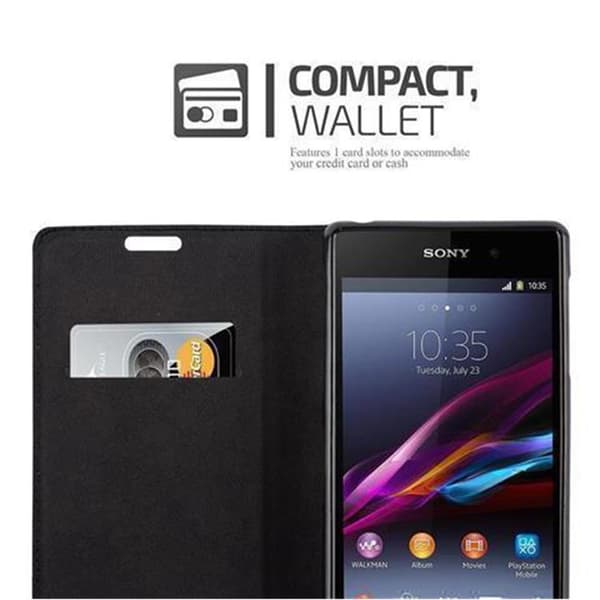 Sony Xperia Z1 Fodral Skal Plånboksfodral Case med magnetisk stängning, ståfunktion och kortficka