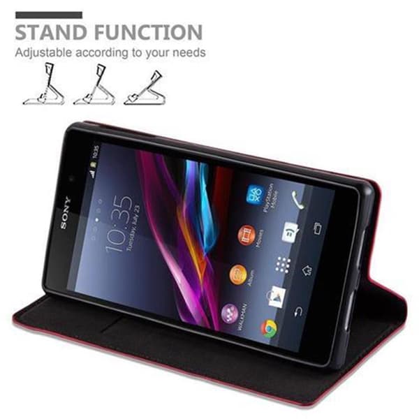 Sony Xperia Z1 Fodral Skal Plånboksfodral Case med magnetisk stängning, ståfunktion och kortficka