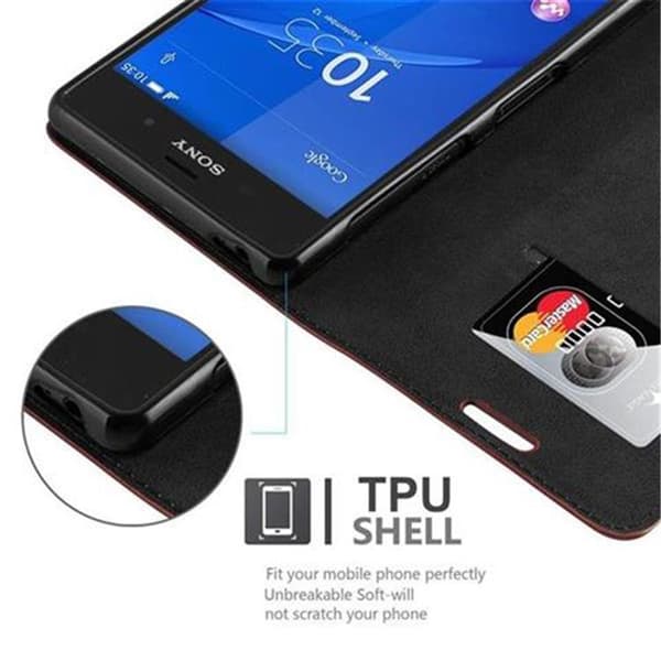 Sony Xperia Z3 Suojakotelo Suojakuori Lompakkokotelo Matkapuhelinkotelo jossa magneettisuljenta, jalusta-toiminto ja korttitasku