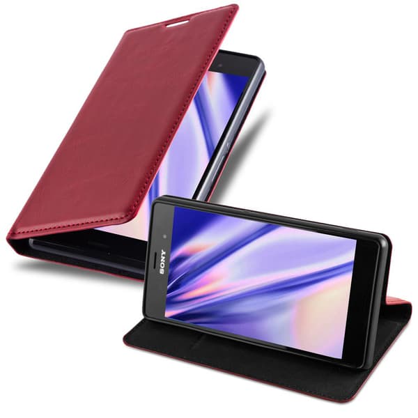 Lommebokdeksel til Sony Xperia Z3 Deksel med magnetisk lukking, stativfunksjon og kortlomme