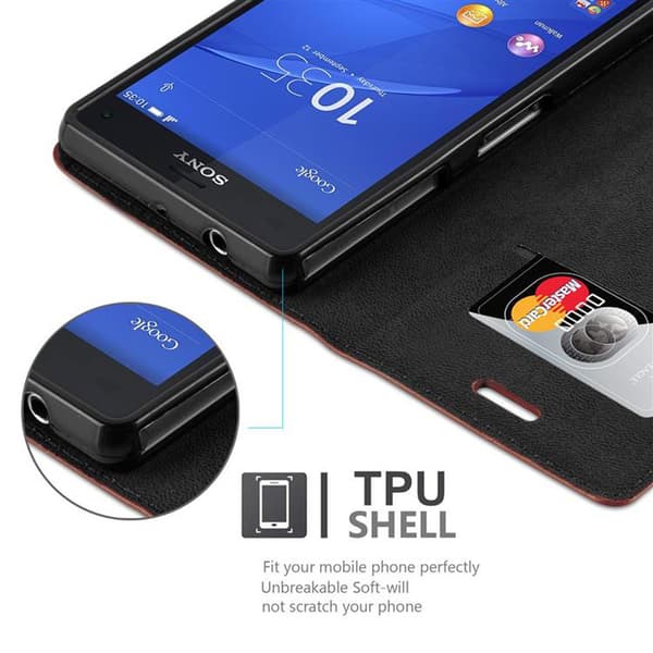 Lommebokdeksel til Sony Xperia Z3 COMPACT Deksel med magnetisk lukking, stativfunksjon og kortlomme