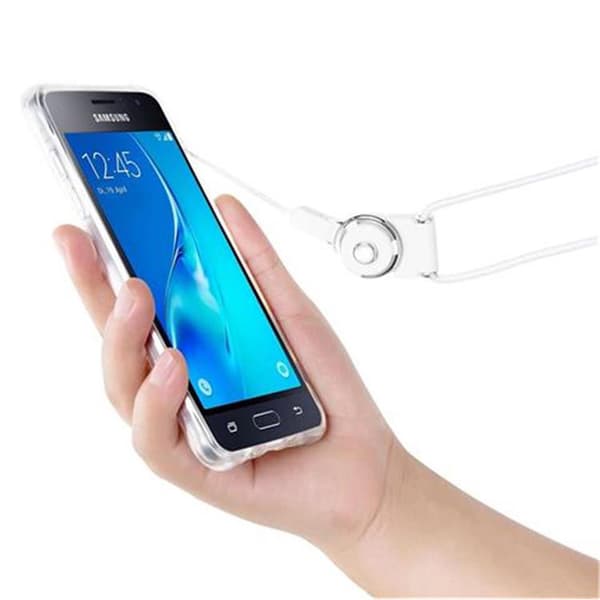 Samsung Galaxy J1 2016 Suojakuori Suojakotelo Small Waist -laitteelle joustavasta TPU-silikonista, jossa on silmukka