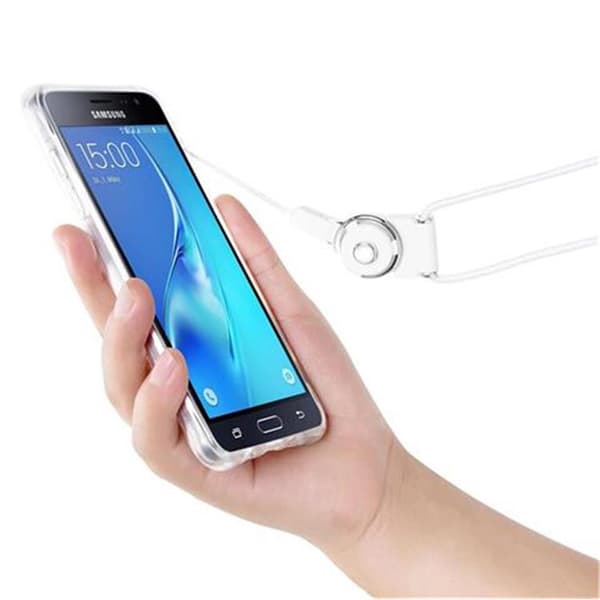 Samsung Galaxy J3 2015 Suojakuori Suojakotelo Small Waist -laitteelle joustavasta TPU-silikonista, jossa on silmukka