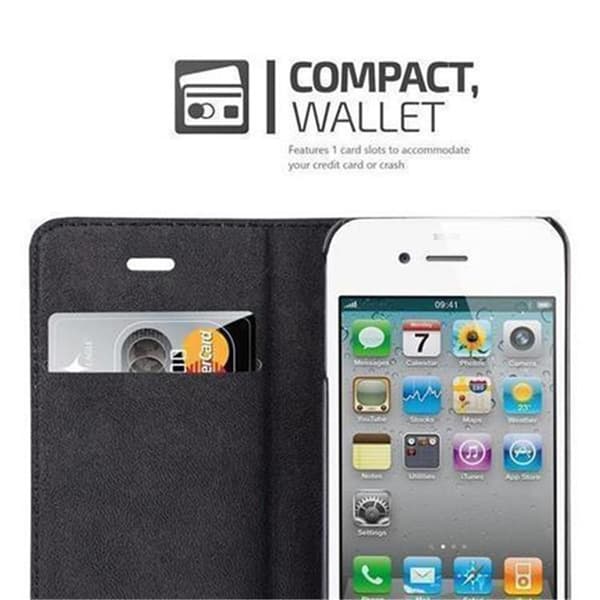 iPhone 4 / 4S Fodral Skal Plånboksfodral Case med magnetisk stängning, ståfunktion och kortficka