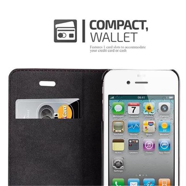 iPhone 4 / 4S Fodral Skal Plånboksfodral Case med magnetisk stängning, ståfunktion och kortficka