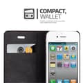 Miniatyrbilde 3 av 6: Lommebokdeksel til iPhone 4 / 4S Deksel med magnetisk lukking, stativfunksjon og kortlomme
