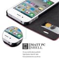 Miniatyrbilde 4 av 6: Lommebokdeksel til iPhone 4 / 4S Deksel med magnetisk lukking, stativfunksjon og kortlomme