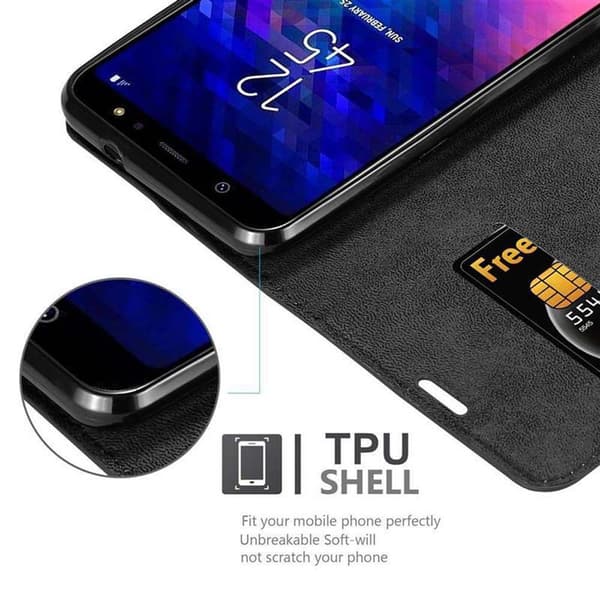 Samsung Galaxy A6 PLUS 2018 Suojakotelo Suojakuori Lompakkokotelo Matkapuhelinkotelo jossa magneettisuljenta, jalusta-toiminto ja korttitasku