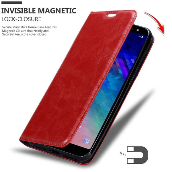 Samsung Galaxy A6 PLUS 2018 Suojakotelo Suojakuori Lompakkokotelo Matkapuhelinkotelo jossa magneettisuljenta, jalusta-toiminto ja korttitasku
