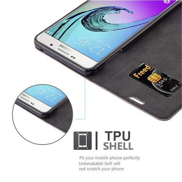 Lommebokdeksel til Samsung Galaxy A7 2016 Deksel med magnetisk lukking, stativfunksjon og kortlomme