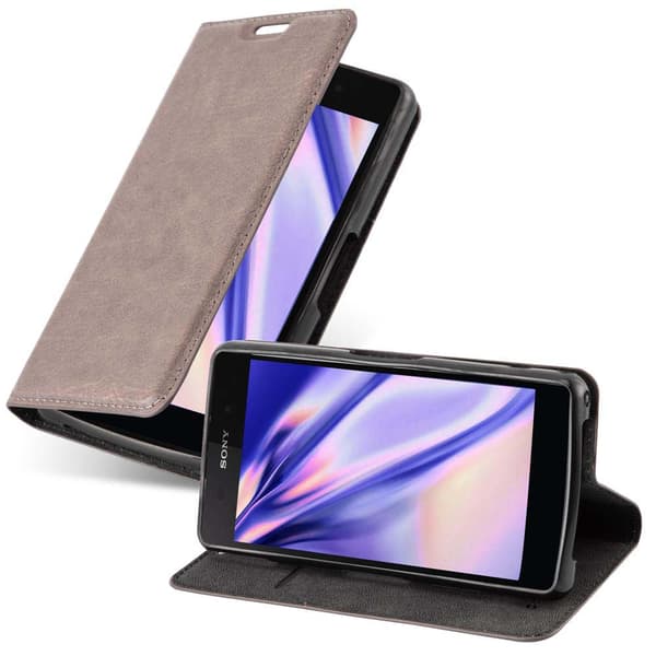 Lommebokdeksel til Sony Xperia Z2 COMPACT Deksel med magnetisk lukking, stativfunksjon og kortlomme