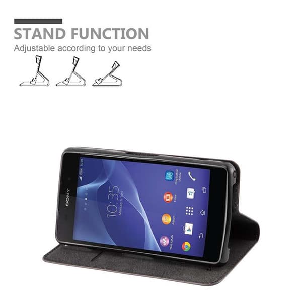 Lommebokdeksel til Sony Xperia Z2 COMPACT Deksel med magnetisk lukking, stativfunksjon og kortlomme