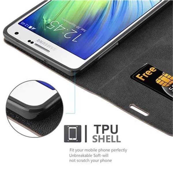 Lommebokdeksel til Samsung Galaxy A7 2015 Deksel med magnetisk lukking, stativfunksjon og kortlomme