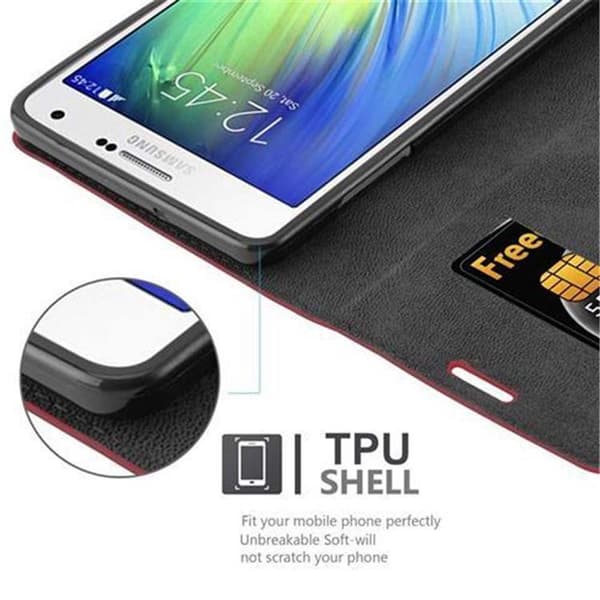 Lommebokdeksel til Samsung Galaxy A7 2015 Deksel med magnetisk lukking, stativfunksjon og kortlomme