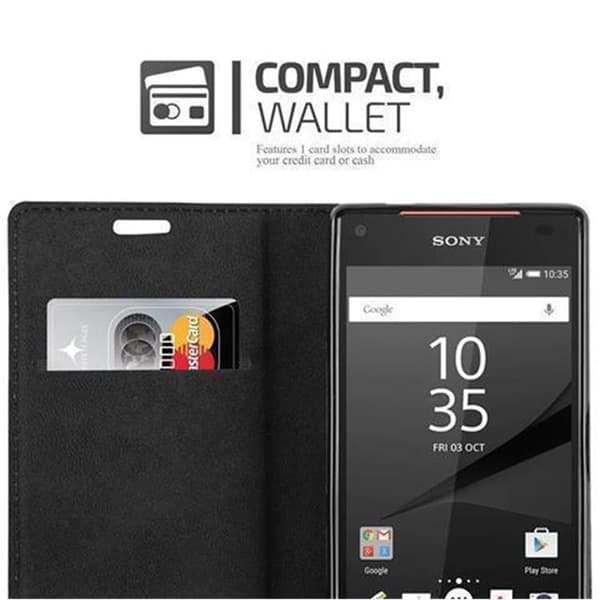 Sony Xperia Z5 COMPACT Suojakotelo Suojakuori Lompakkokotelo Matkapuhelinkotelo jossa magneettisuljenta, jalusta-toiminto ja korttitasku