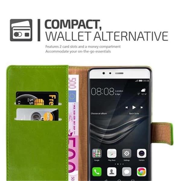 Deksel til Huawei P9 Lommebokdeksel med magnetisk lukking, stativfunksjon og kortlomme