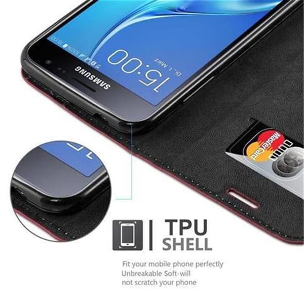Samsung Galaxy J3 2016 Fodral Skal Plånboksfodral Case med magnetisk stängning, ståfunktion och kortficka