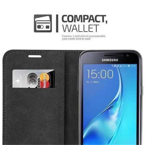 Samsung Galaxy J3 2016 Fodral Skal Plånboksfodral Case med magnetisk stängning, ståfunktion och kortficka