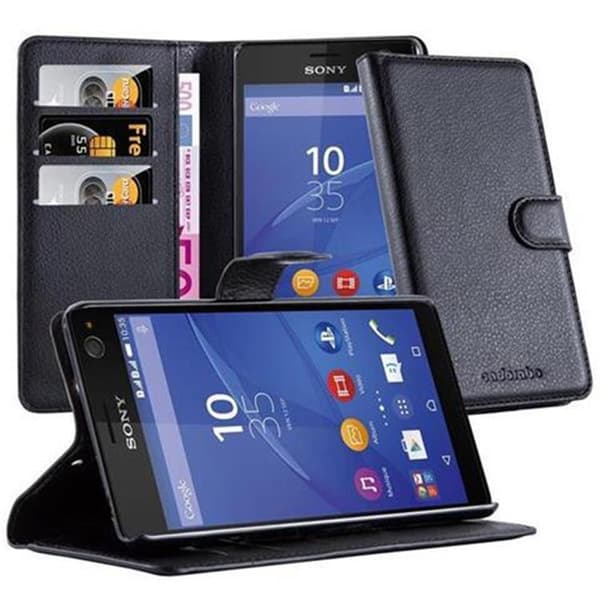 Deksel til Sony Xperia C4 Lommebokdeksel med magnetisk lukking, stativfunksjon og kortlomme