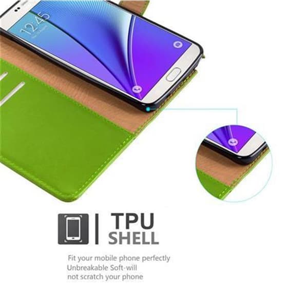 Samsung Galaxy NOTE 5 Suojakotelo Suojakuori Lompakkokotelo Matkapuhelinkotelo jossa magneettisuljenta, jalusta-toiminto ja korttitasku