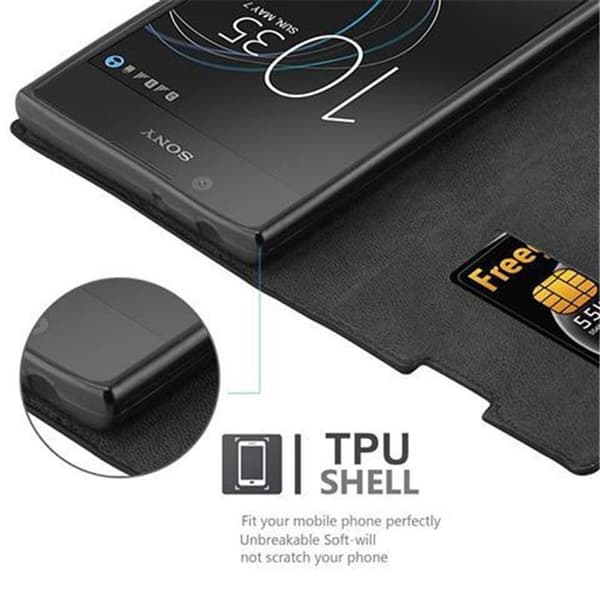 Sony Xperia L1 Suojakotelo Suojakuori Lompakkokotelo Matkapuhelinkotelo jossa magneettisuljenta, jalusta-toiminto ja korttitasku