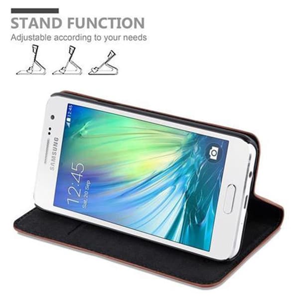 Samsung Galaxy A3 2015 Suojakotelo Suojakuori Lompakkokotelo Matkapuhelinkotelo jossa magneettisuljenta, jalusta-toiminto ja korttitasku