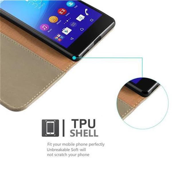 Sony Xperia M5 Suojakotelo Suojakuori Lompakkokotelo Matkapuhelinkotelo jossa magneettisuljenta, jalusta-toiminto ja korttitasku