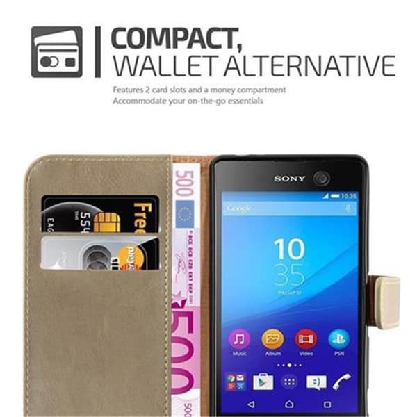 Sony Xperia M5 Suojakotelo Suojakuori Lompakkokotelo Matkapuhelinkotelo jossa magneettisuljenta, jalusta-toiminto ja korttitasku